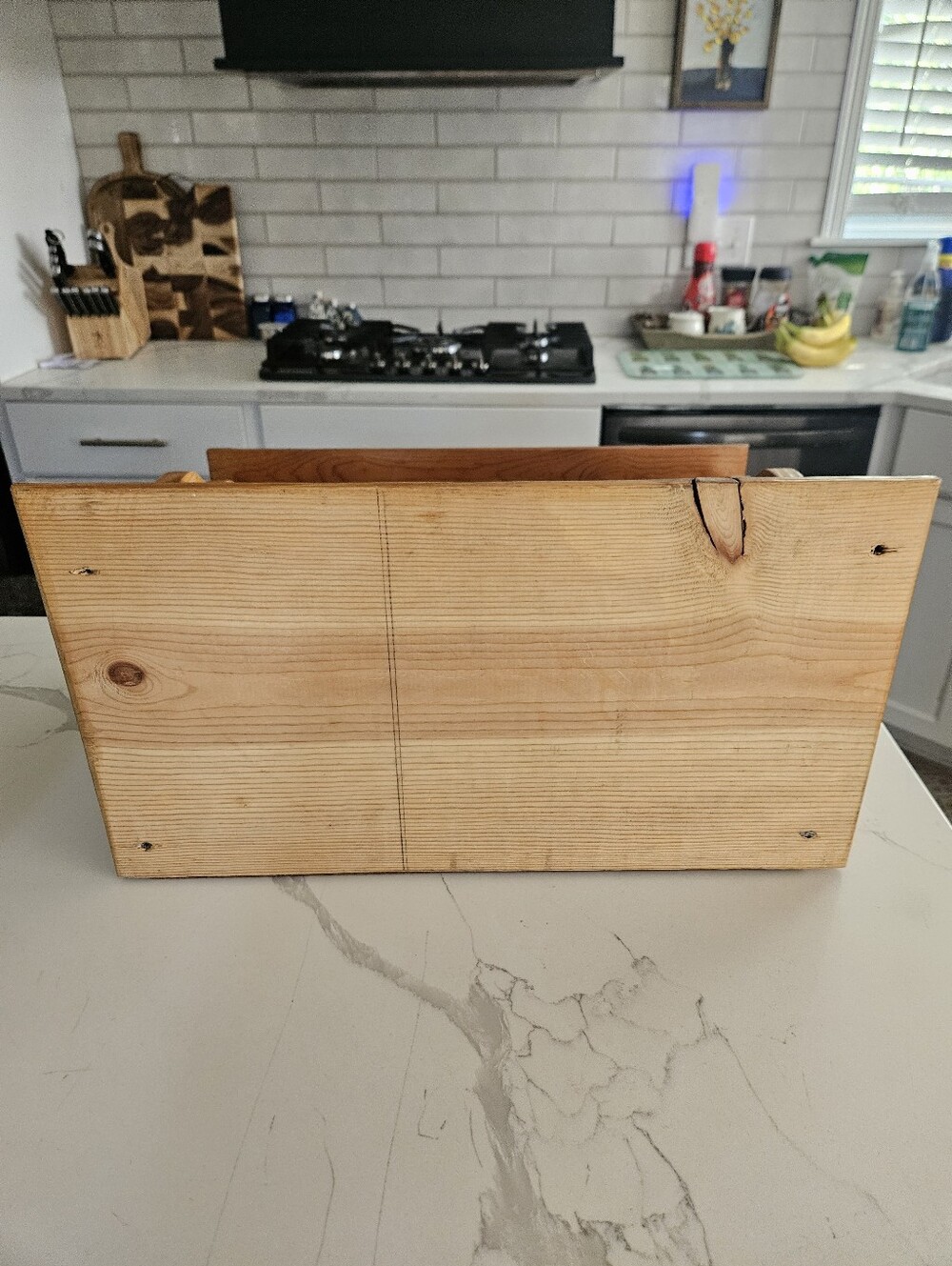 Solid Wood Bread Box in Warm Honey Tone - Picture 5 of 10